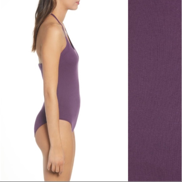 BP Plus Size Purple Rib Knit Halter Bodysuit 1X - Picture 4 of 5